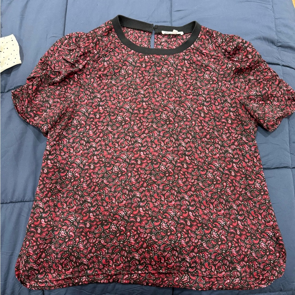 DR2 Black and Pink Floral Blouse